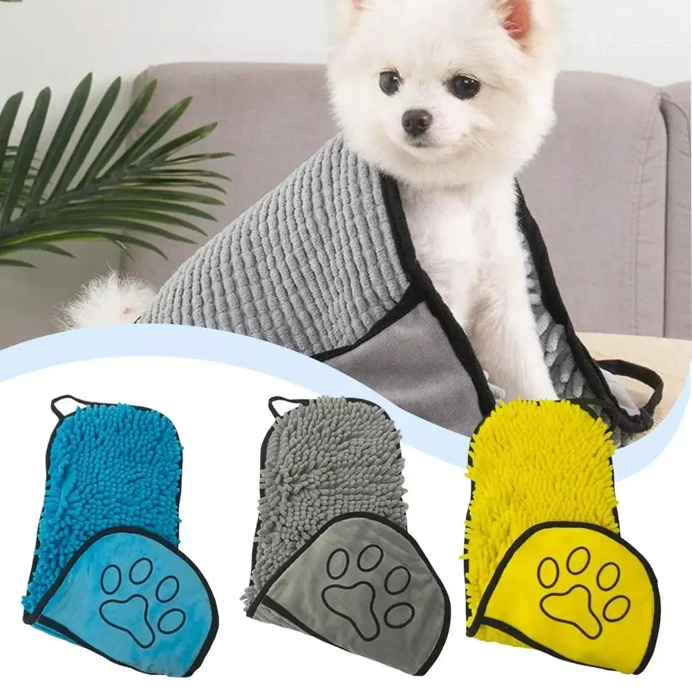 Quick Dry Pet Towel Soft Dog Bath Robe Towel Super Absorbent Cat Bath Towel Convenient Pet Cleaning Washcloth Dog Accessories