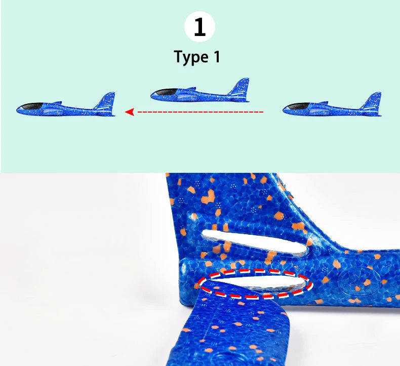 48cm Large Foam Plane Glider Hand Throw Airplane Inertial EPP Bubble Planes Outdoor Launch Kids Toys for Children Boys Gift