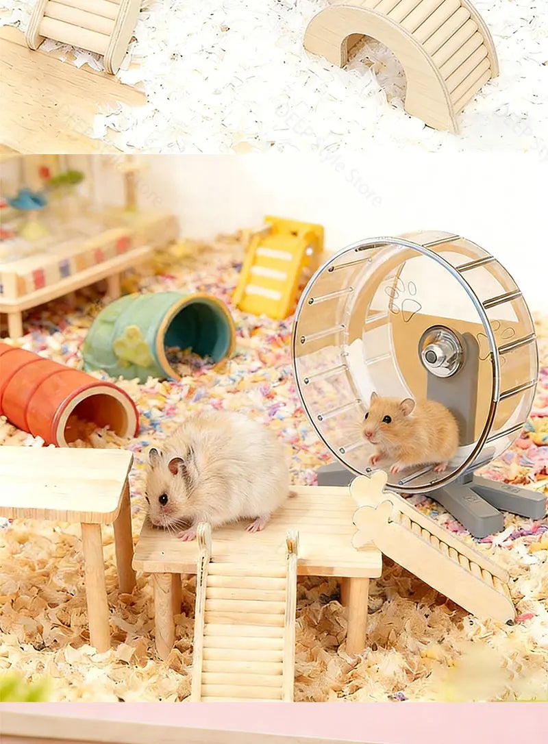 Unpainted Wooden Guinea Pig Hideout Climb House - Hamster Cage Decor Play Tunnel Small Animal Chew Toy Pet Habitat Accessories