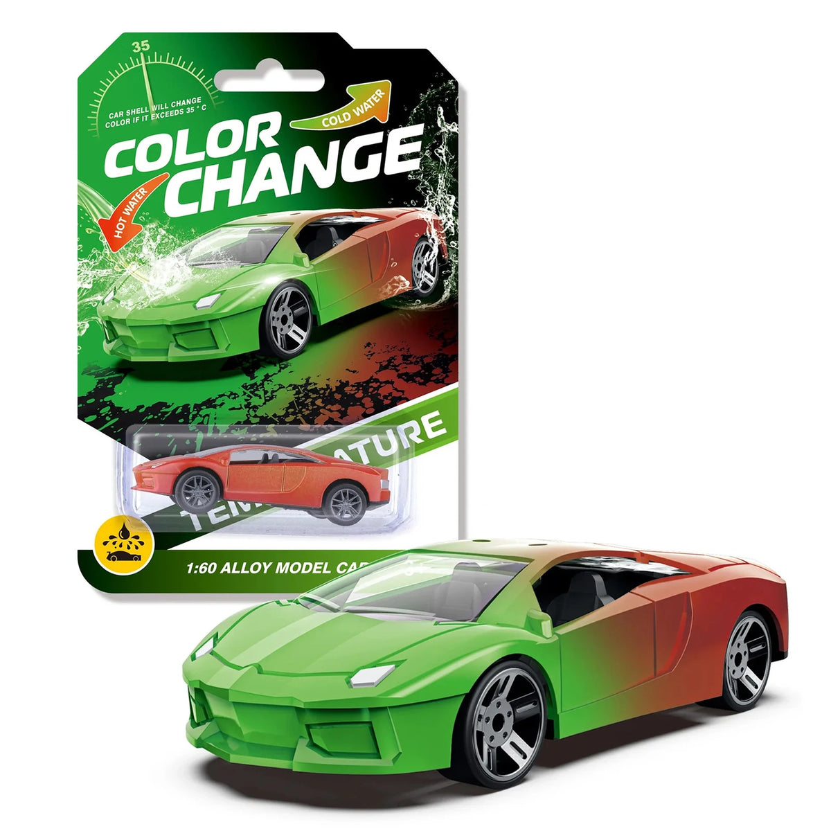 1:64 Temperature Sensitive Color Changing Magic Mini Car Inertia Pull Back Alloy Racing Cars Crash-Resistant Toys Birthday Gift