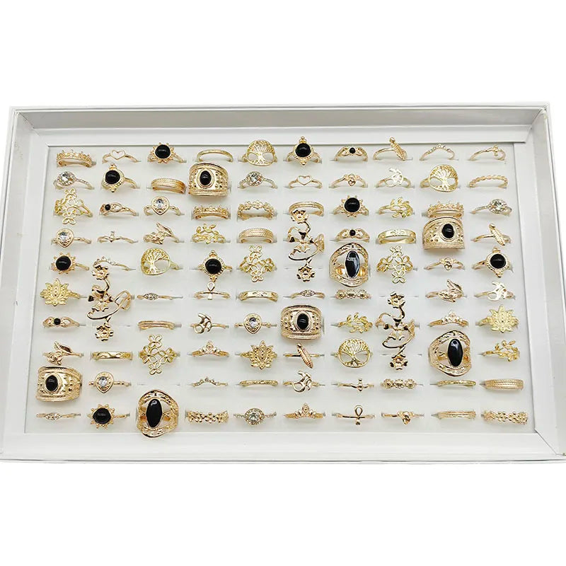 50000 Style Different Finger Rings Wholesale In Stock 100pc/Lot Hot Vintage Silver Gold Color New Alloy Joint Ring Party Women