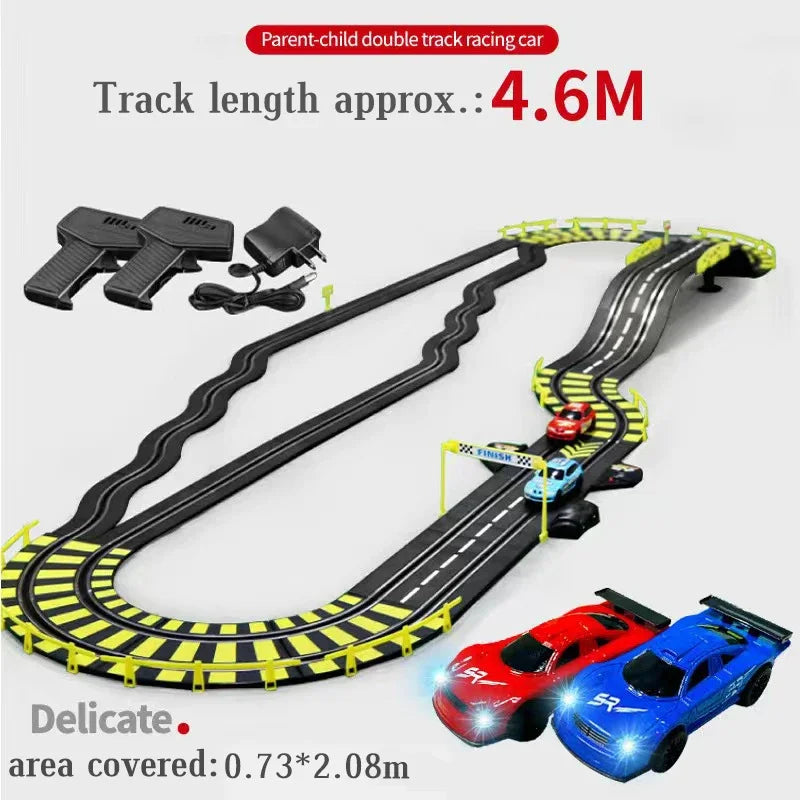 Electric Slot Track Set,1:43 Scale Dual Control Racing Car Toy, Large Double Player Racing Track Vehicle Gift for Boys Ages 8-10