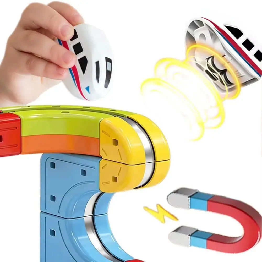 Plastic Magnetic Tracks Train Anti-gravity Intelligent Toy Railway Track Toys Smooth Steady Driving Magnetic Train Diecast Toy