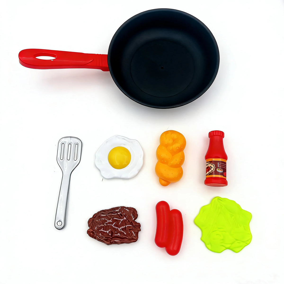8PCS Children Kitchen Food Toys Simulation Cookware Game Set Pretend Play Pot Steak Vegetable Bread Hot Dog Omelette Kids Gift