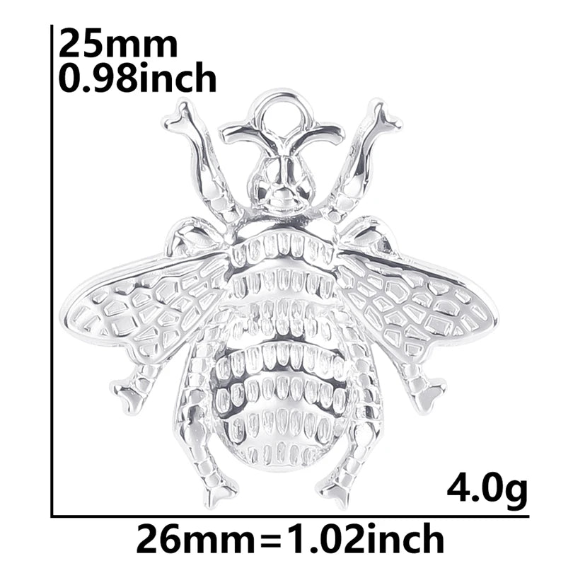 10PCS Ancient Egyptian Scarab Beetle Pendants Charms Stainless Steel Dragonfly Butterfly Pendant for Jewelry Making DIY Necklace