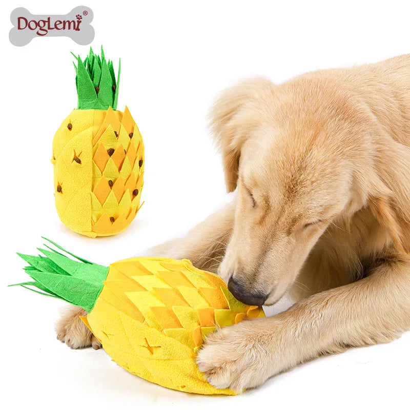 Pineapple Sniffing Pet Toy, Food-Hiding Educational Plush Dog Toy, Sound-Making, Teeth-Grinding, Boredom-Relieving Pet Supplies