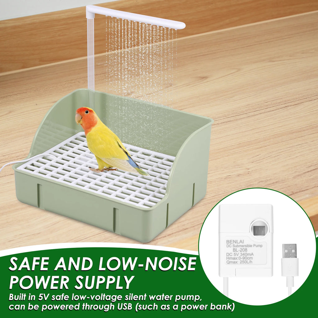 Automatic Pet Birds Parrots Bath Circulating Water Bathtub USB Electric Parakeet Bathtub Shower Fountain birds supplies