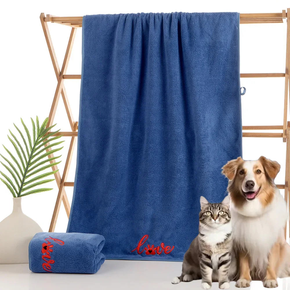 Quick Drying Dog and Cat Towels Soft Fiber Towels Bath Towel Pet Bathrobe Covenient  Cleaning Towel Pet Supplies