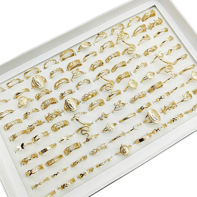 50000 Style Different Finger Rings Wholesale In Stock 100pc/Lot Hot Vintage Silver Gold Color New Alloy Joint Ring Party Women