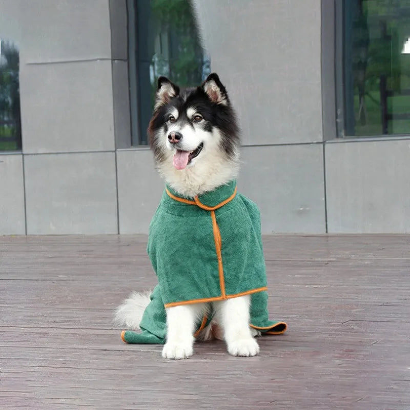 Pet Product Absorbent Dog Bathrobe Quick Drying Soft Fiber Dog Bath Towel Adjustable Pet Absorbent Bathrobe Large Small Dogs
