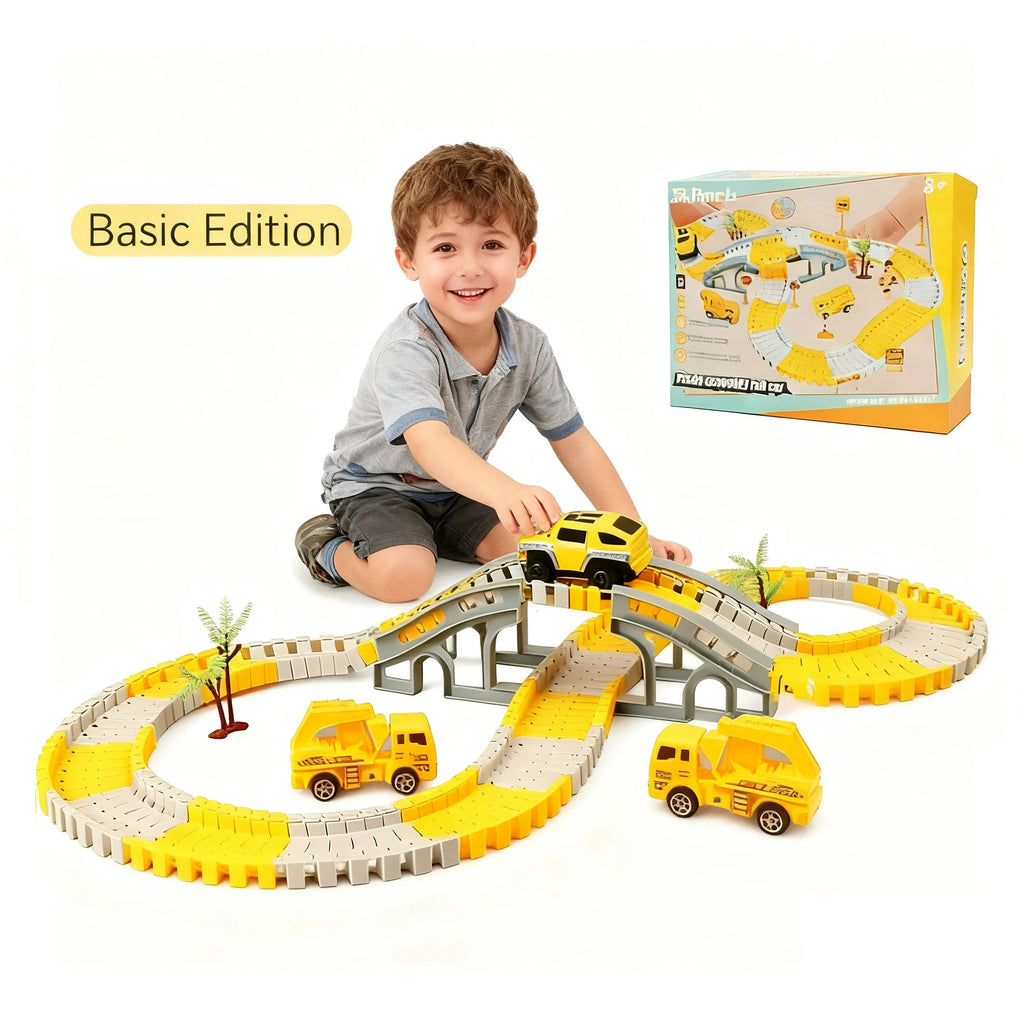 137pc Boys Halloween Christmas Gifts DIY Car Track Assemble Puzzle Toys Parent-Child Interactive Building Toys Family Party Toys