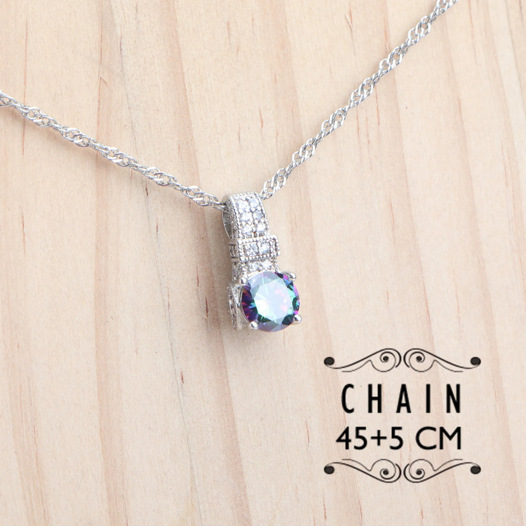 925 Sterling Silver Jewelry Sets For Women Wedding Jewelry Ladies Purple Zircon Earrings Bracelets Set Rings Pendant Necklace