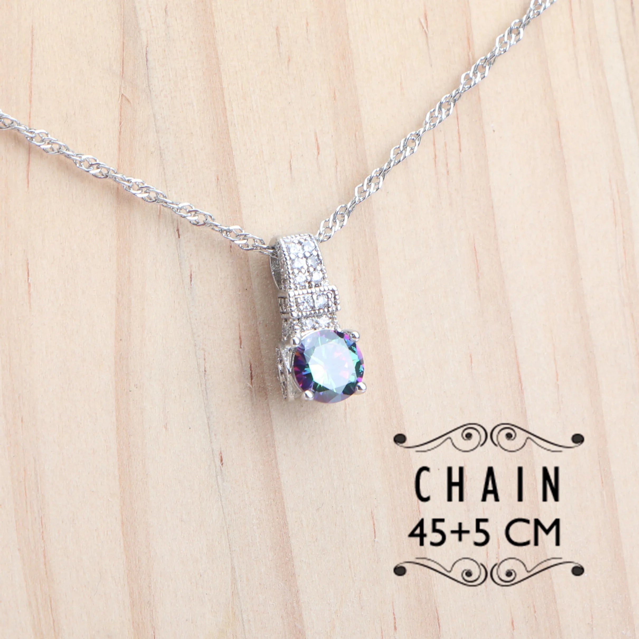 925 Sterling Silver Jewelry Sets For Women Wedding Jewelry Ladies Purple Zircon Earrings Bracelets Set Rings Pendant Necklace