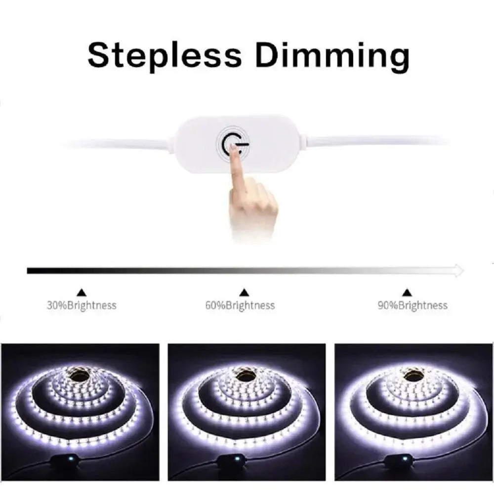 DC 5V USB LED Strip Light Touch Switch Dimmer Flexible LED Tape Ribbon 2835 DIY TV Backlight Mirror For Wardrobe Cabinet Decor