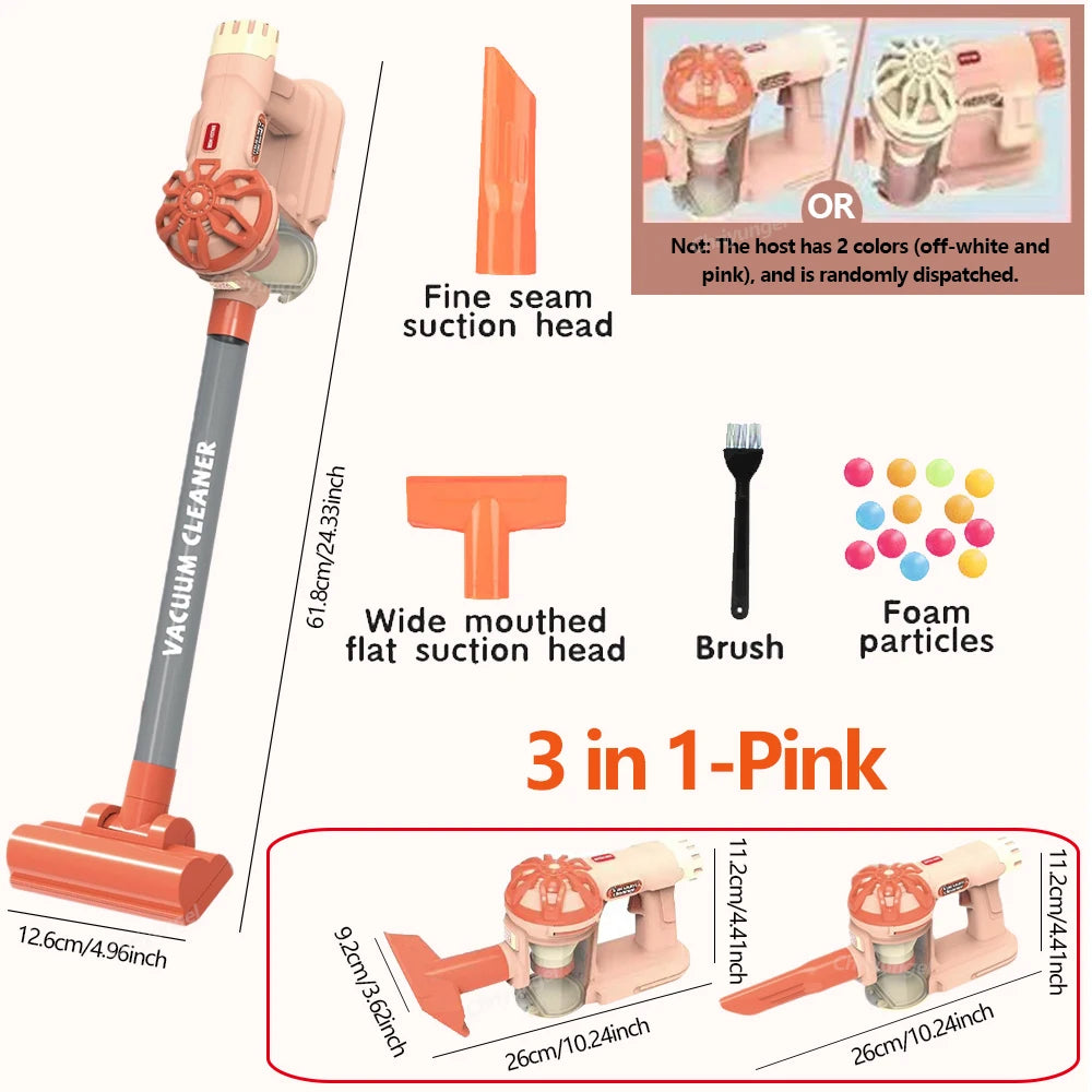 Kids Vacuum Cleaner Toy Realistic Pretend Play for Toddlers To Learn Cleaning Housekeeping Educational Toys for Boys Girls Gifts