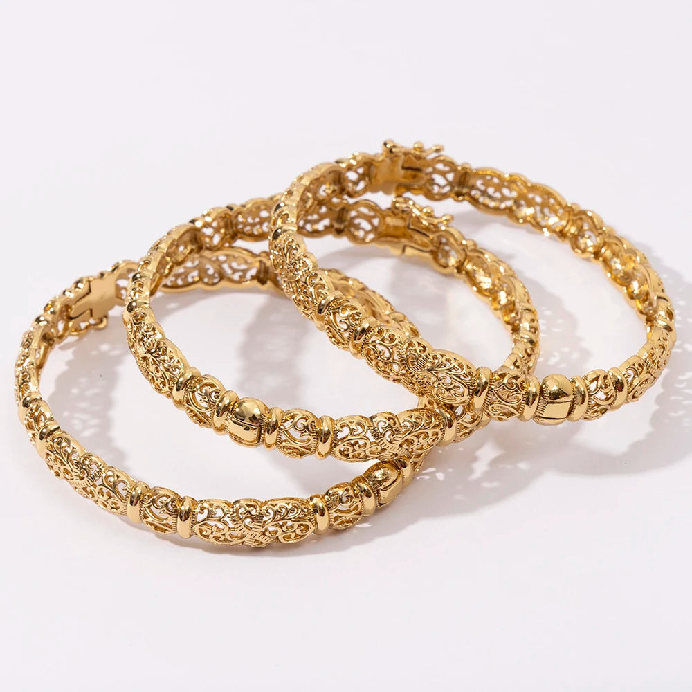 LUIZADA 2025 July Hot Selling Fashionable Copper Jewelry Set:Necklace, Earrings, Rings & Bangles For Women's  Wedding & Party