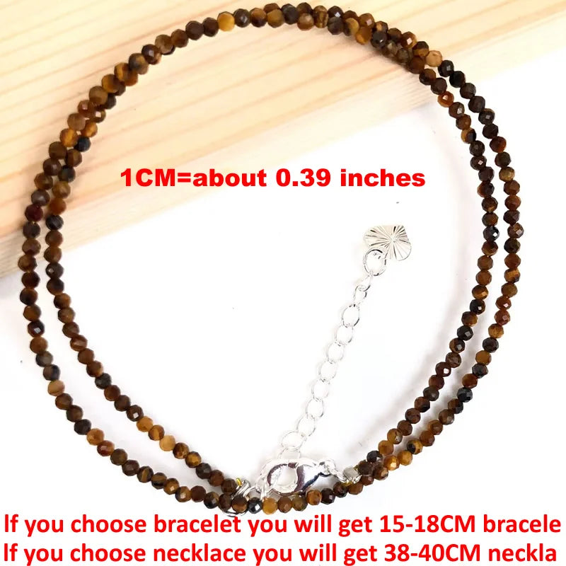 Fashion Women Bracelet necklace 2-3mm mini Cut angle beads tourmaline agate zircon natural pearl crystal Beaded Jewelry gift