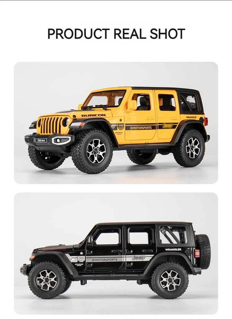 1:22 Model Wrangler Diecast Toy Car Model, Scale Metal Alloy Vehicle for Kids Boys Girls Adults, Doors Open,Gifts Gray