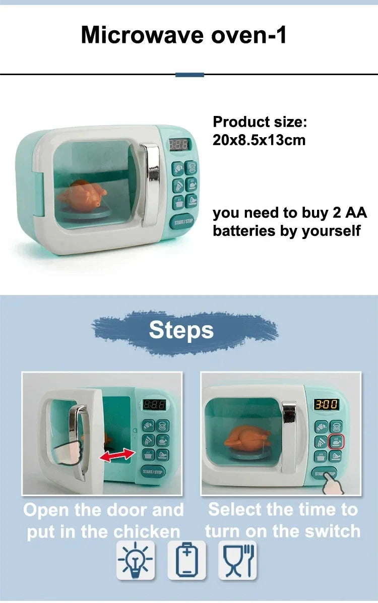 Simulation Kitchen Appliance Playset Kids Pretend Play Kitchen Toy Mini Household Appliance Role-Play Set Educational Toys Gifts