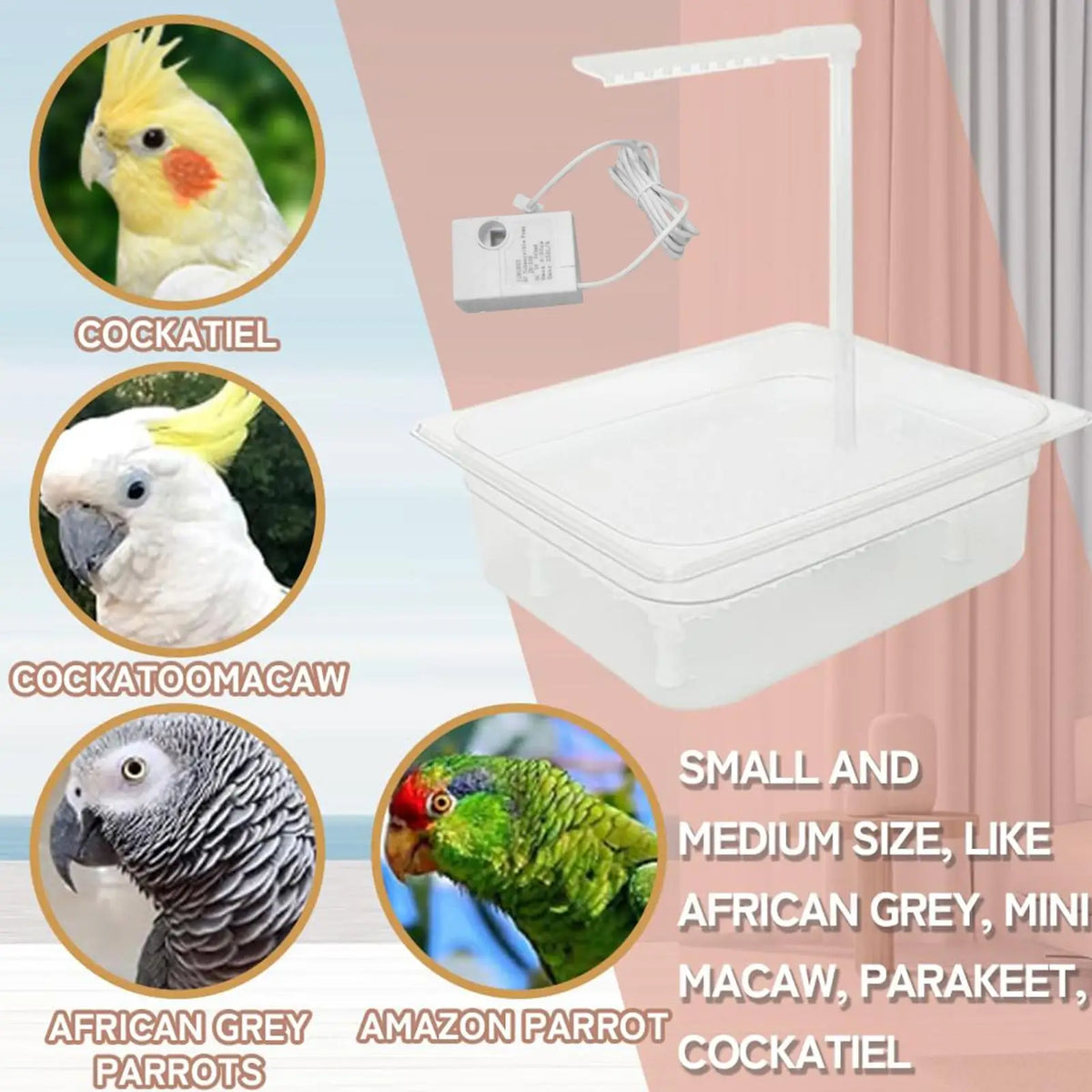 Automatic Bird Shower Tub Automatic Birdbath With Governor Bird Automatic Bathtub Swimming Pool For Small Pets Birds Parrots