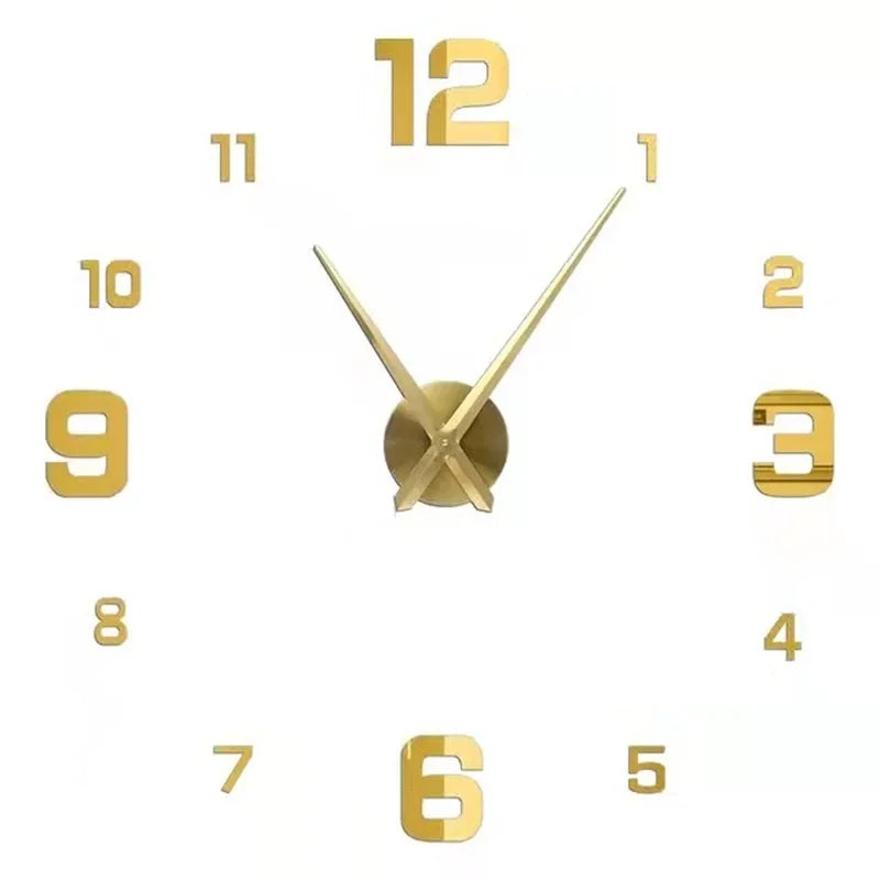 2026 Modern Design Large Wall Clock 3D DIY Quartz Clocks Fashion Watches Acrylic Mirror Stickers Living Room Home Decor Horloge