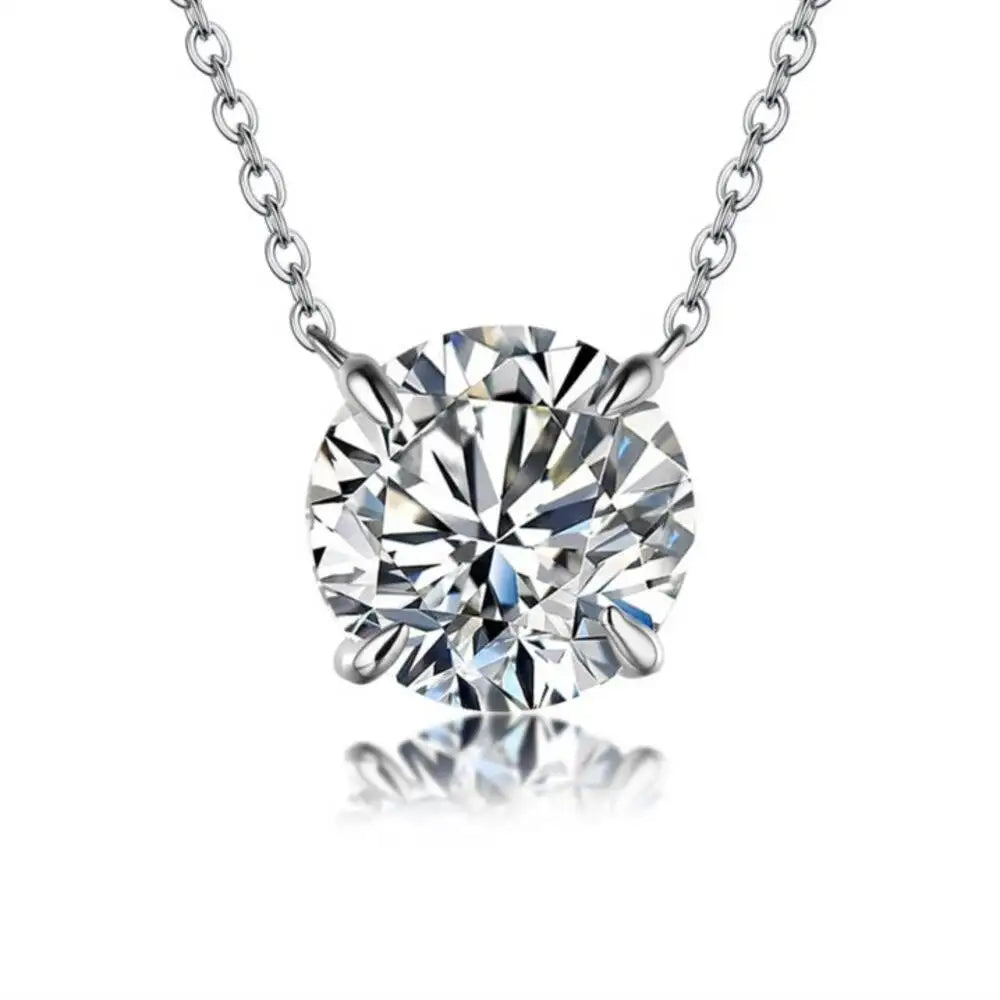 Moissanite Dia 6.5mm 0.5-5CT Woman Pendant Sier Necklace For Women Chains Party Bridal Fine Jewelry 925sterling Silver Necklace