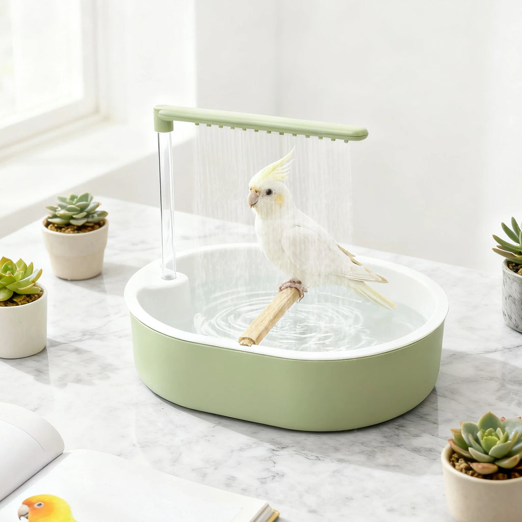 Parrot Automatic Shower Pet Bird Bath Cage Basin USB Electric Circulating Water Bird Bathtub for Lovebird Cockatiel Birds Toy