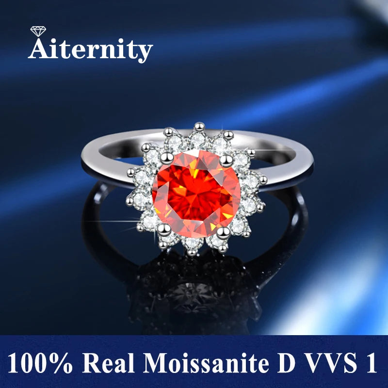 Men And Women's Moissanite Wedding Ring D VVS1 Adjustable Size S925 Silver GRA Certificate Wedding Ring