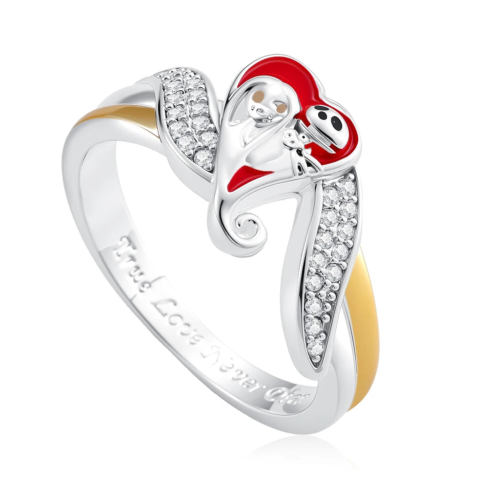 Christmas 925 Sterling Silver Crown Heart Flower Wing Zircon Sparkling Rings For Women Fine Jewelry wedding Anniversary Gifts