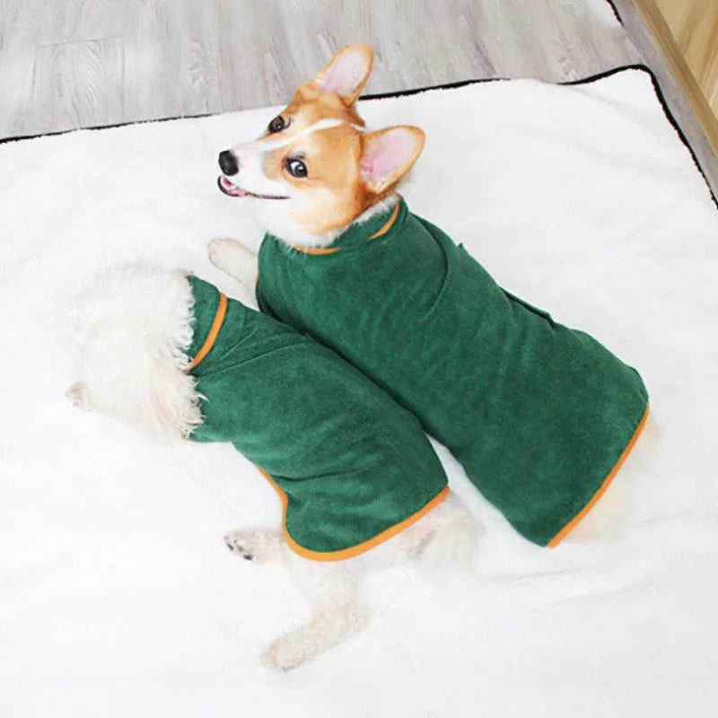 Pet Product Absorbent Dog Bathrobe Quick Drying Soft Fiber Dog Bath Towel Adjustable Pet Absorbent Bathrobe Large Small Dogs