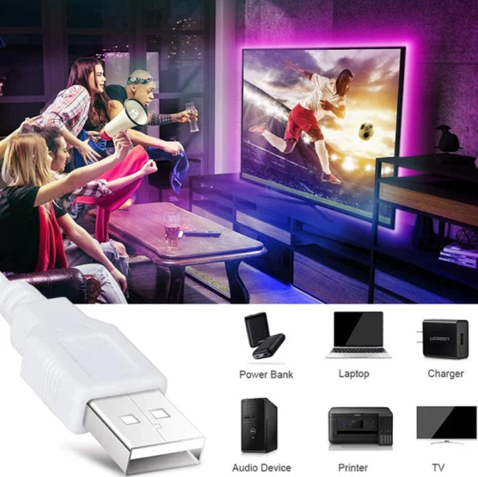 5M USB LED Strip Light 5V 3528 1 Meter 5 Meter Warm Cool White Pink Green Blue Red SMD Ribbon Ceiling Cabinet Light Waterproof