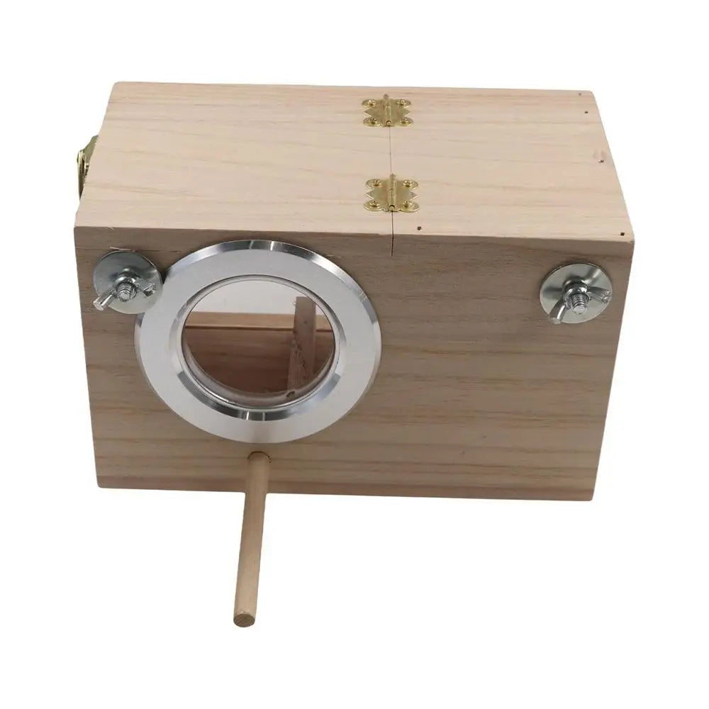 Transparent Window Wooden Parrot Breeding Box Acrylic/Wood Bite Resistant Wooden Parrot House Removable