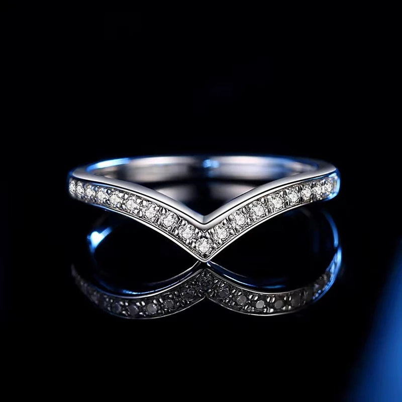 Moissanite Ring 925 Sterling Silver with White Gold Plated Lab Diamond Eternity Band Engagement Wedding Rings for Women