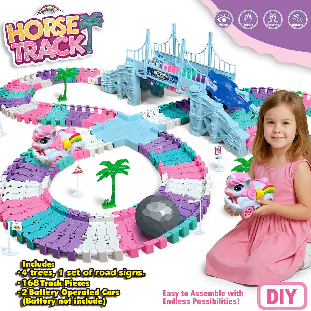 Car Toys For Kid 4-6, 194 PCS Race Car Track For Kids Ages 4-8, Monster Truck 2+ Year Old Birthday Gift Toddler Cars Toy For 3+