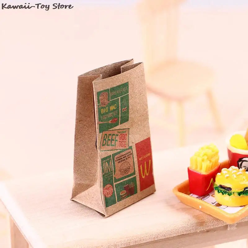 Mini 1/6 Miniature Dollhouse Hamburger Coke Cup Fast Food For Blyth Barbies Doll House Play Kitchen Ice Cream Accessories Toy