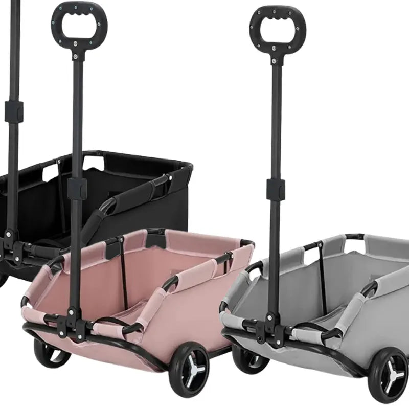 Lightweight Foldable Pet Stroller 4 Wheels Small Dog Handcart Comfortable Handlebars Foldable Dog Stroller for Small Cats & Dogs