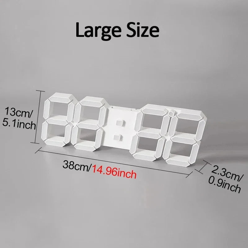 3D LED Digital Alarm Clock USB Charging Luminous Multifunctional Electronic Wall Clock Home Decorative Gift