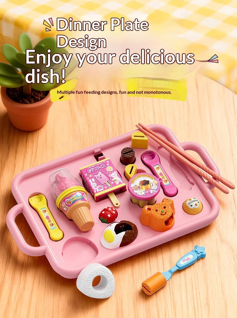 Children's Pudding Feeding Toy Jelly Strawberry Pudding Set Children's Pretend Play Set Girls' Toys