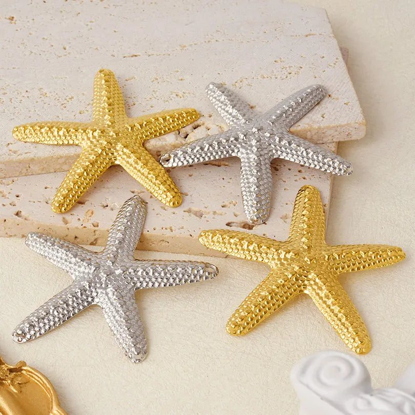 5Pcs/Lot Stainless Steel Sea Animal Starfish Cicada Shell Pendant Jewelry DIY Goth Sacred Heart Sunflower Heart подвеска Bulk