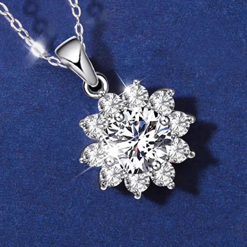 Fashion Luxury Trendy Classic 1ct GRA Moissanite Irregular Sqaure Necklace For Charm Women 925 Silver Party Jewelry Gift