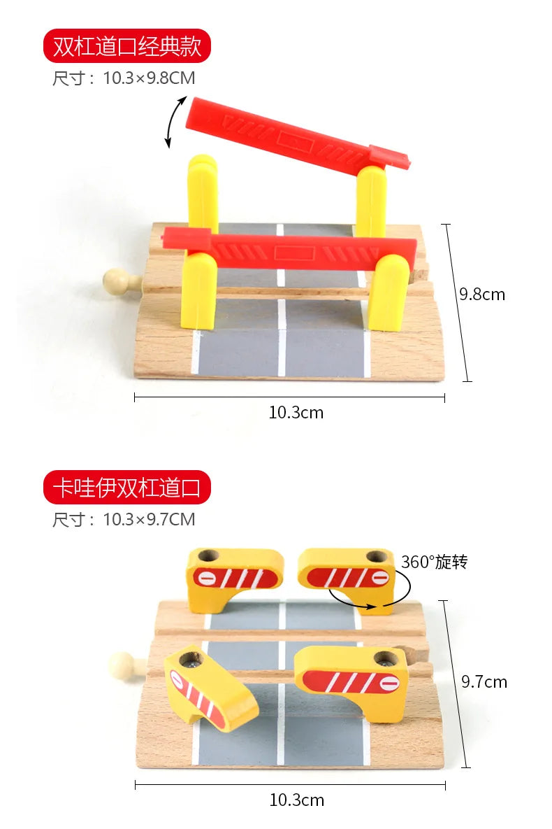Wooden Train Track Accessories Wood Railway Track Train Station Bridge Tunnel Compatible All Brands Wooden Track Toys