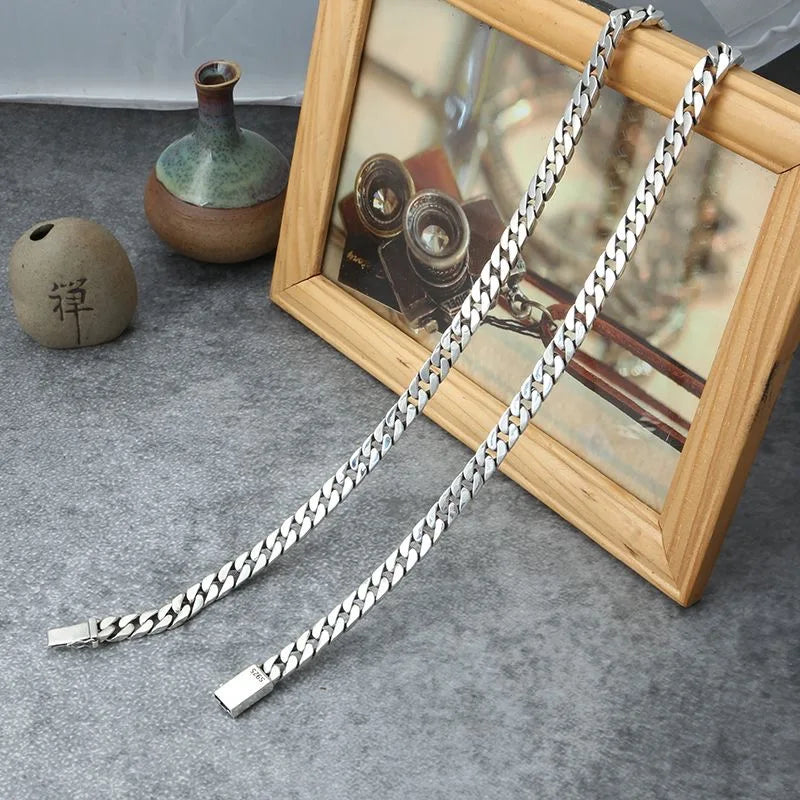 925 Silver Chains Original Certified Cuban Chain Authentic 925 Solid Silver Necklace