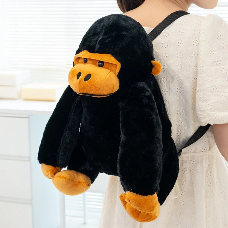 32CM Creative Gorilla Plush Backpack Cute Monkey Stuffed Doll Funny Student School Backpack Gifts