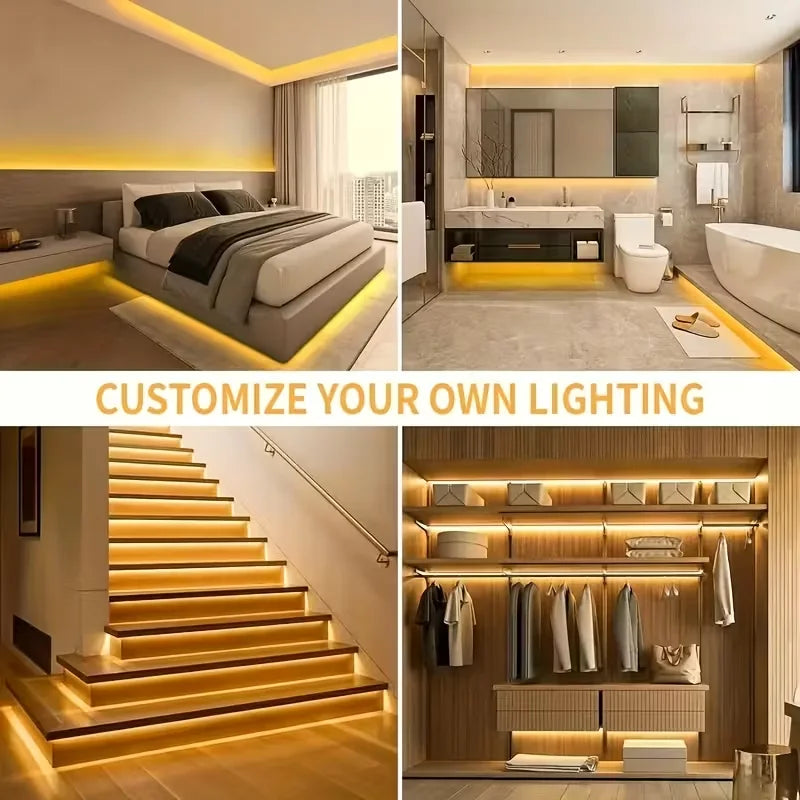 1 Led Light Strip with Touch Control Dimming, Low Voltage 5V, USB Powered, Touch Switch, Long Press to Adjust Light Brightness, Can Be Cut to Different Lengths, 3000K Warm White/6000K Pure White Led Strip, Suitable for