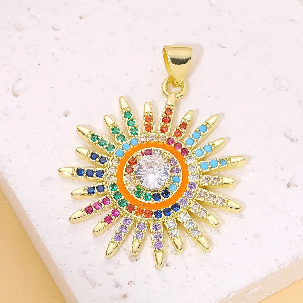 Juya Handmade 18K Real Gold Plated Opal Shell Round Turkish Greek Evil Eye Charms For DIY Luxury Talisman Pendant Jewelry Making