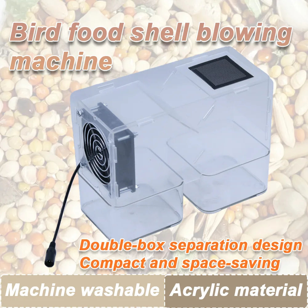 Bird Feed Shell Blowing Machine,No Assembly Required Husk Remover Wind Sheller Bird Seed Cleaner Machine, With Adjustable Speed
