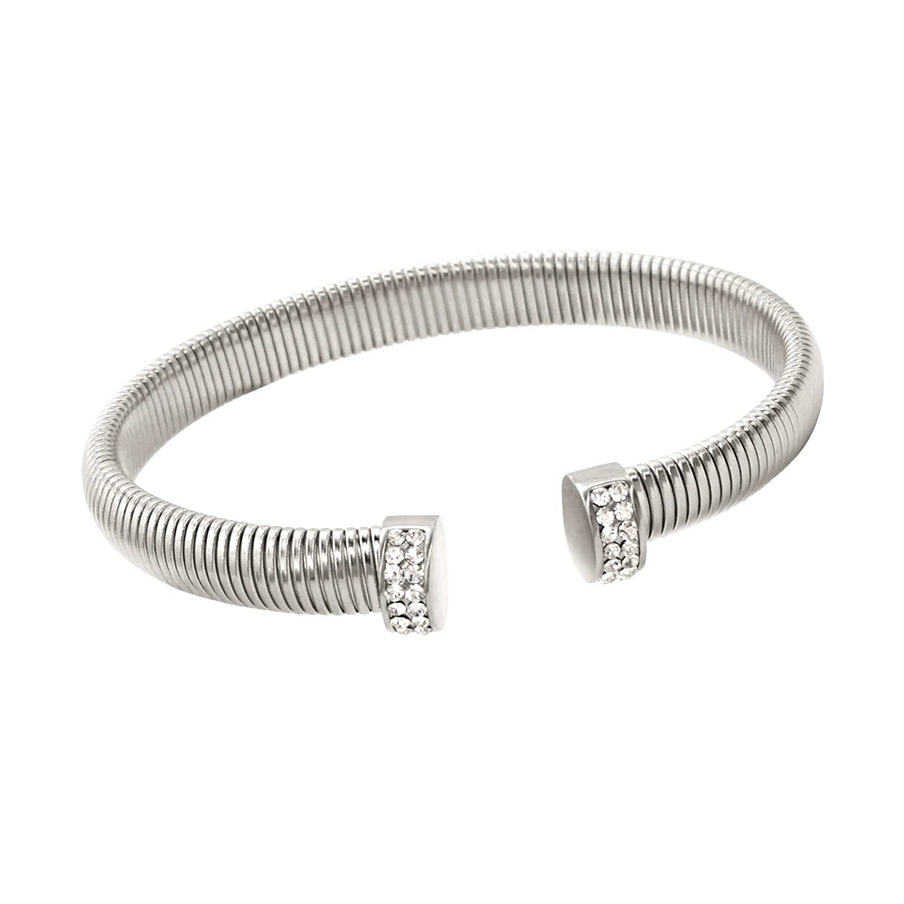 High Quality Cross Cuff Stainless Steel Jewelry Set Personalized Spiral Texture 18K Gold Plated Arm Neck Bijoux Waterproof