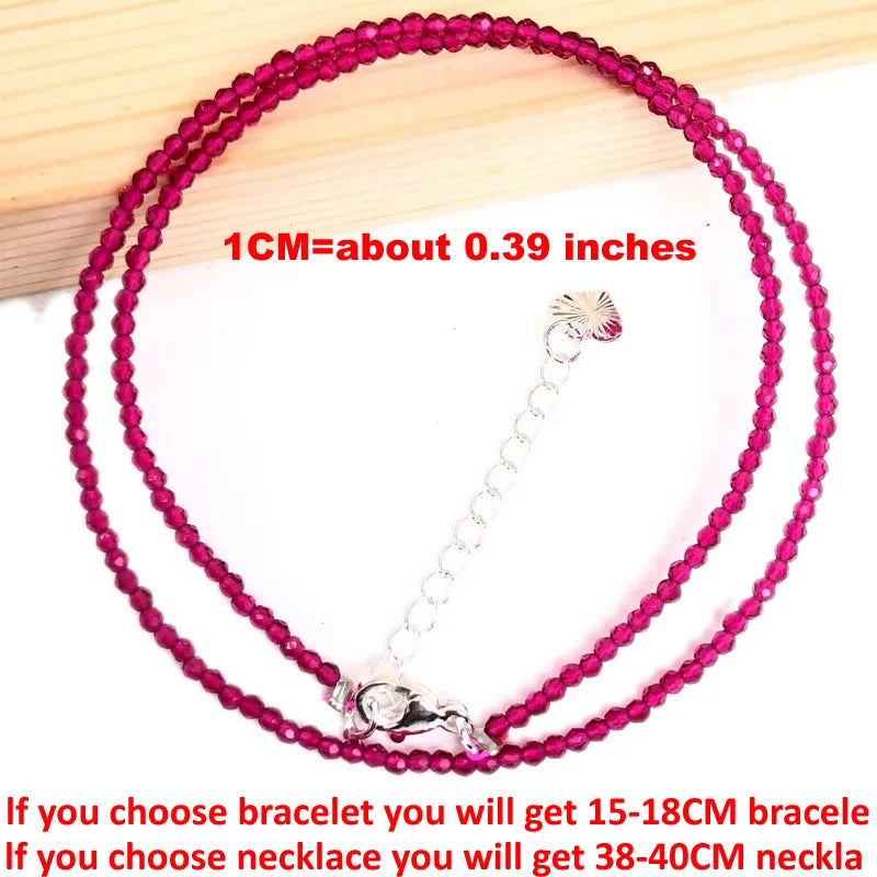 Natural Semi-precious Stone Necklaces for Women and Men Cut Angle 2mm Beads Crystal Necklace Bracelet Gem Zircon Agate Jewelry