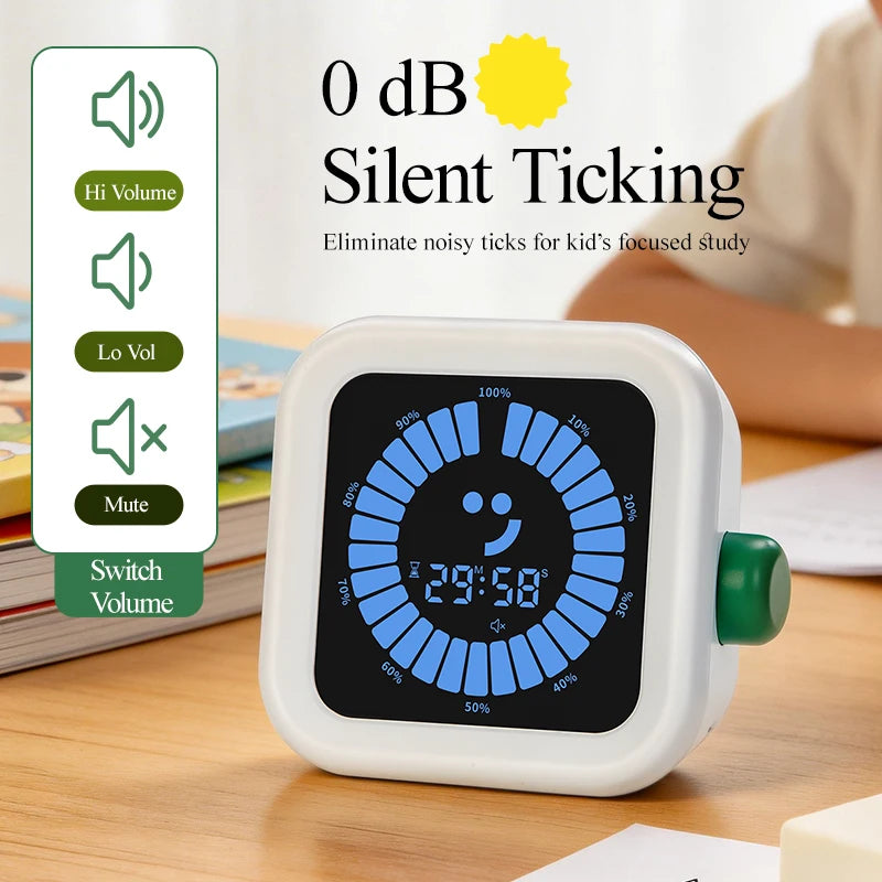 Upgraded Visual Timer Rechargeable Digital Countdown Kitchen Mechanical Cooking Timer Management Tool for Home School Office