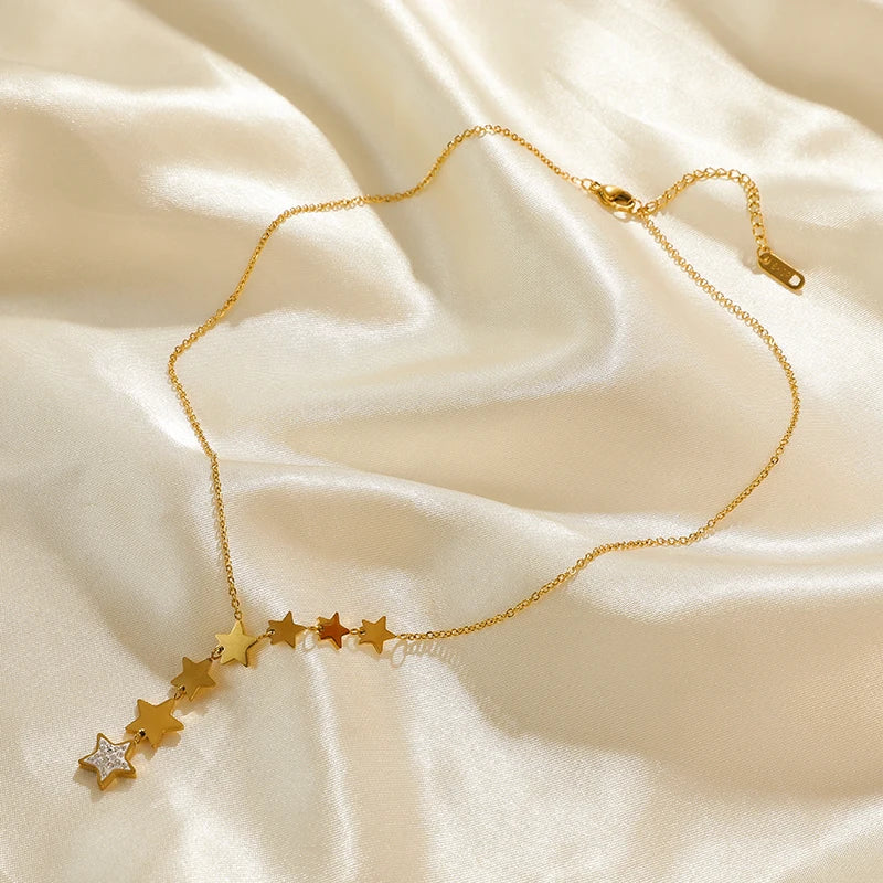 EILIECK 316L Stainless Steel Gold Color Hollow Ball Beads Pendant Necklace For Women Non-fading Choker Jewelry Girls Gifts Party